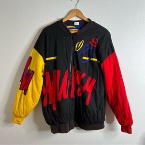 Vintage Disney Mens Multicolor Zip Front Reversible Bomber Jacket Size M/L
